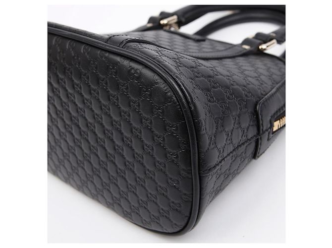 Gucci Mini Borsa Tote Dome in Pelle Microshima Nera Nero - vista 6