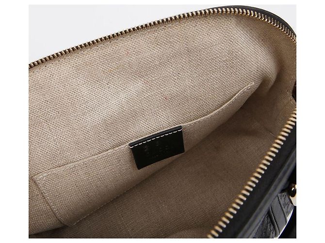 Gucci Mini Borsa Tote Dome in Pelle Microshima Nera Nero - vista 9