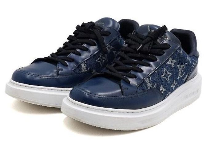 Louis Vuitton Sneakers da uomo Beverly Hills in denim blu - vista 3