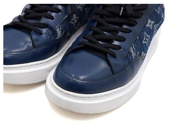 Louis Vuitton Sneakers da uomo Beverly Hills in denim blu - vista 5