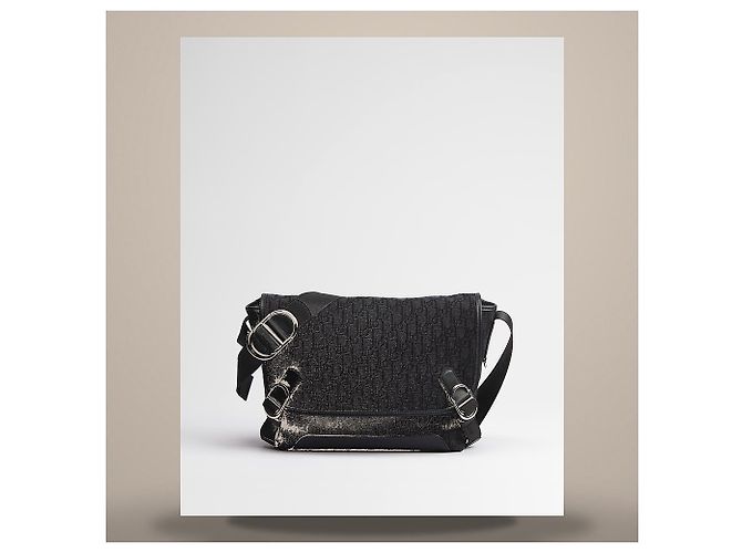 Dior Jet Flap Messenger Bag Medium Black Oblique Jacquard - Ansicht 2