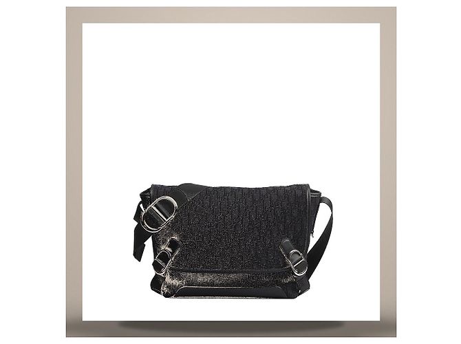 Dior Jet Flap Messenger Bag Medium Black Oblique Jacquard - Ansicht 3