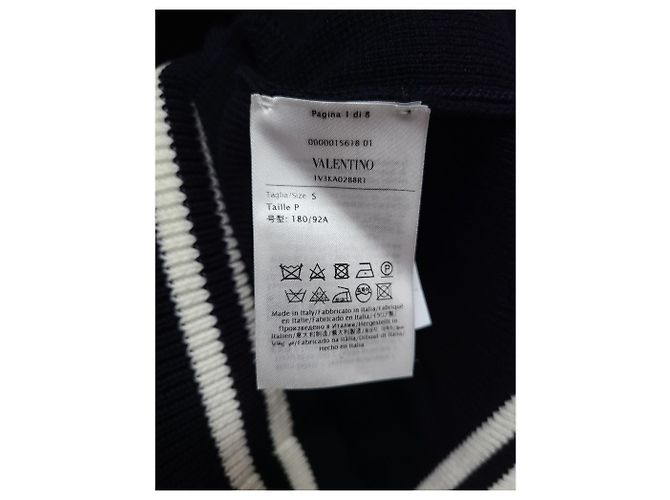 Valentino Baumwollcardigan in Navy Green mit besticktem LOGO-Patch Blau - Ansicht 5