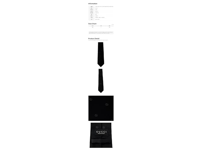 Gucci Cravatta in seta double jacquard nera Nero - vista 2