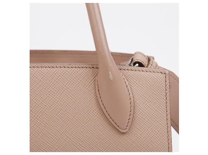 Prada Borsa Tote piccola Monochrome in pelle Saffiano Rosa - vista 5