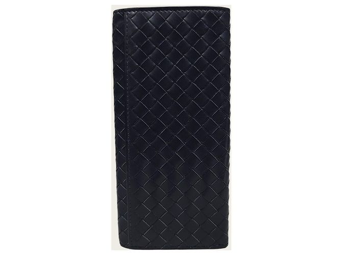 Bottega Veneta Portafoglio lungo Continental Intrecciato blu navy - vista 5