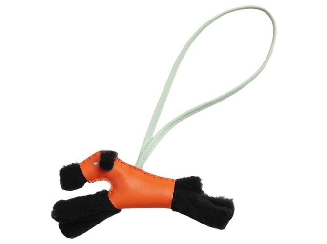 Hermès Buddy Bag Charm Terracotta Wool Milo Bag Accessory Peppermint Verde - vista 2