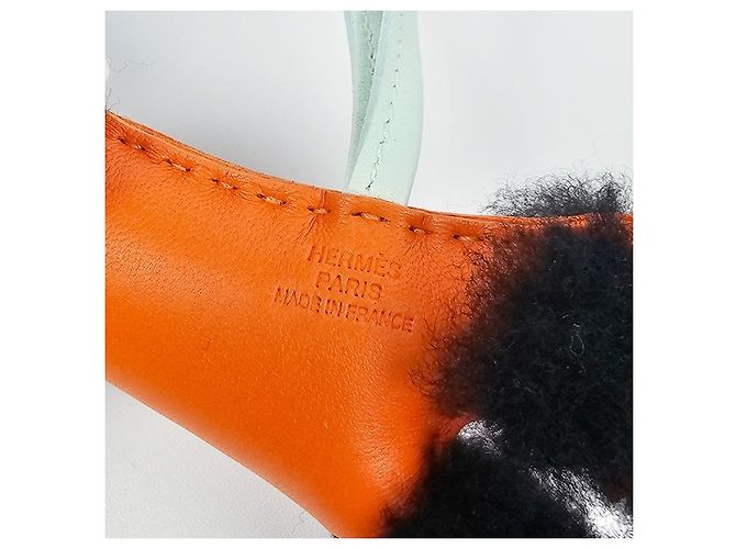 Hermès Buddy Bag Charm Terracotta Wool Milo Bag Accessory Peppermint Verde - vista 7
