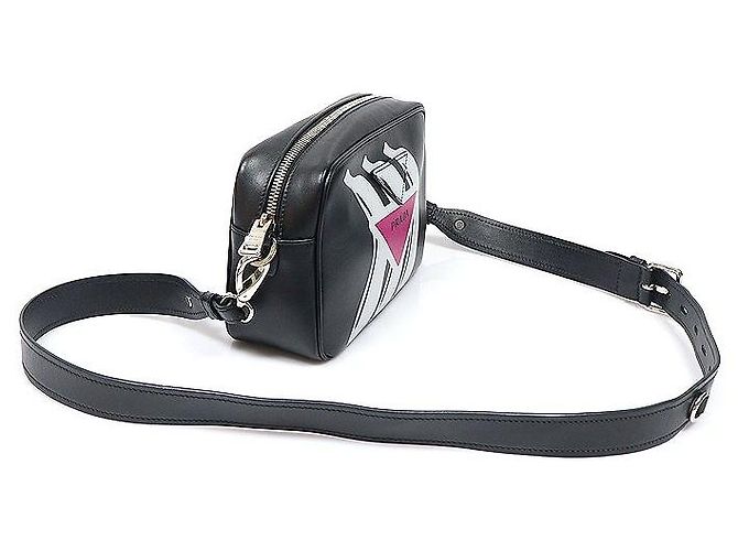 Prada Borsa a tracolla Camera in vitello City Black con stampa banana Nero - vista 2