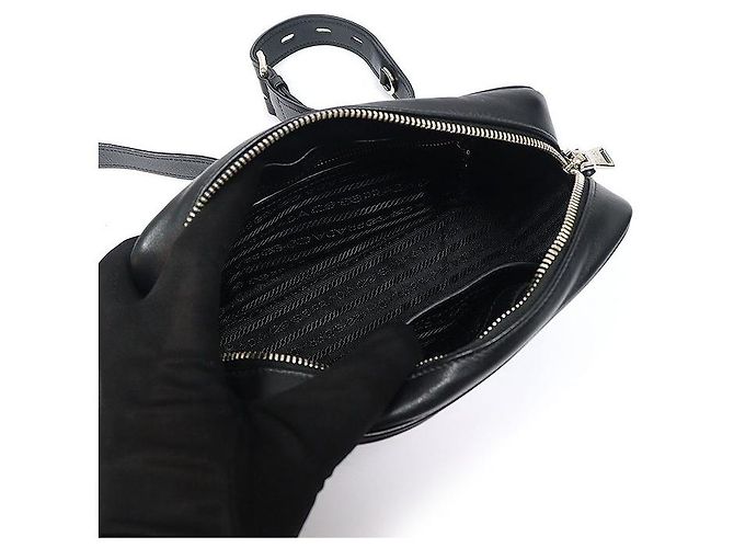 Prada Borsa a tracolla Camera in vitello City Black con stampa banana Nero - vista 5