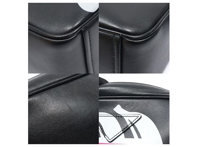 Prada Borsa a tracolla Camera in vitello City Black con stampa banana Nero - vista 6