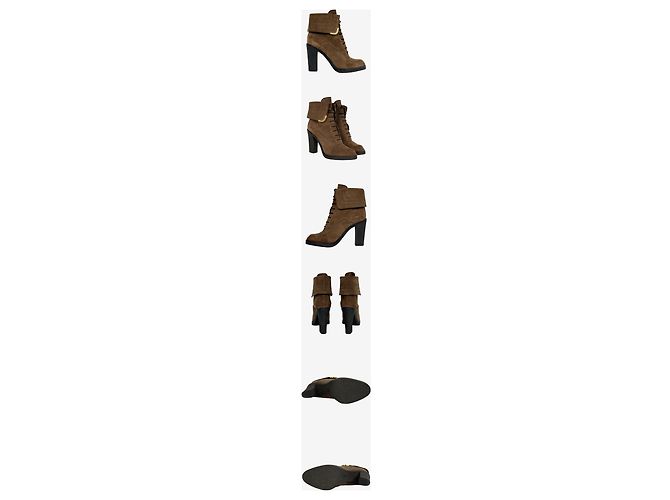 Louis Vuitton Botines con cordones marrones sin usar Castaño - vista 2