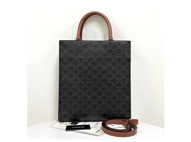 Céline Triomphe Vertical Cabas Kleine Tote Bag Braun - Ansicht 5