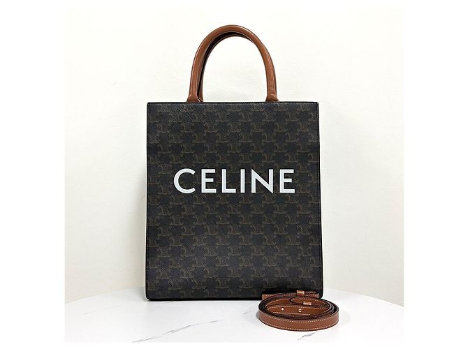 Céline Triomphe Vertical Cabas Kleine Tote Bag Braun - Ansicht 6