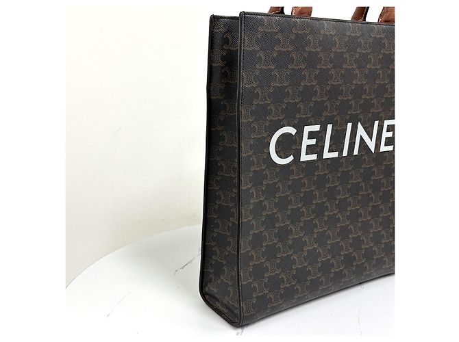 Céline Triomphe Vertical Cabas Kleine Tote Bag Braun - Ansicht 9