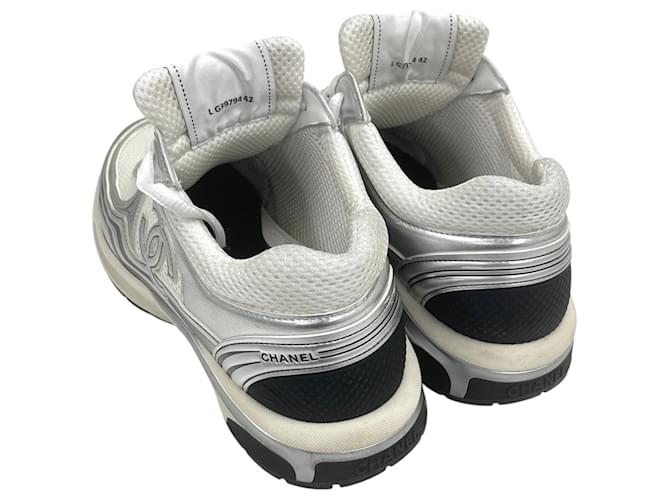 Chanel Sneakers Silver CC Logo da uomo Bianco - vista 6