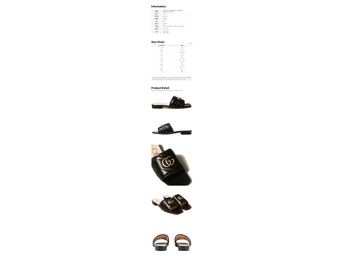 Gucci Sandali slide Matelassé con logo GG Gold, Black - vista 2