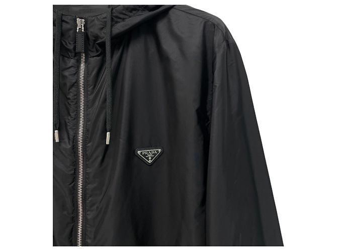Prada Re-Nylon Windjacke mit Dreiecks-Logo Schwarz - Ansicht 3