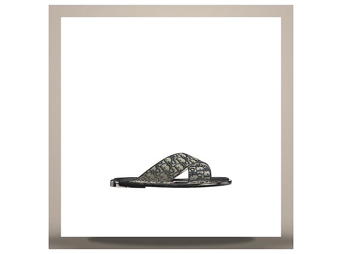 Dior Sandali in jacquard Oblique beige e nero - vista 3