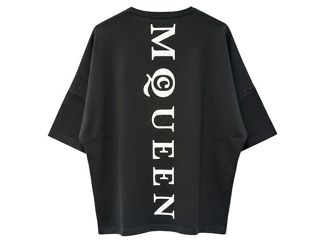 Alexander Mcqueen Camiseta para hombre negra con logotipo vertical Negro - vista 2