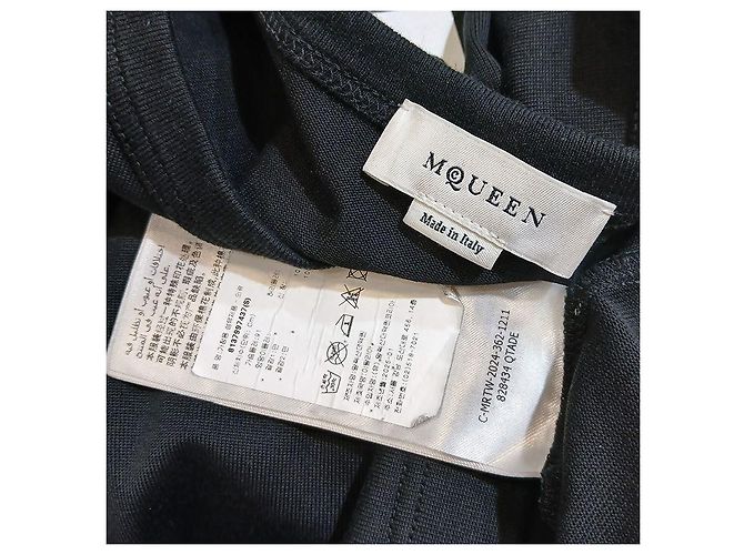Alexander Mcqueen Camiseta para hombre negra con logotipo vertical Negro - vista 3