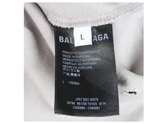 Balenciaga Blur Logo Vintage Jersey T-Shirt Grau Braun - Ansicht 7