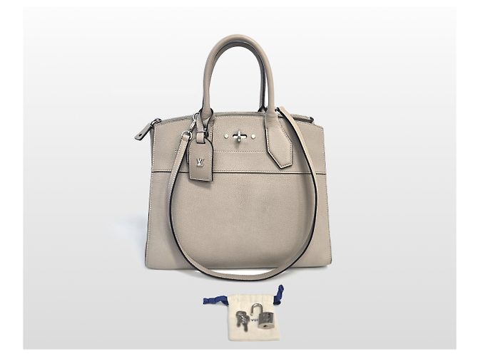 Louis Vuitton Borsa Tote City Steamer MM Medium Beige Marrone - vista 10