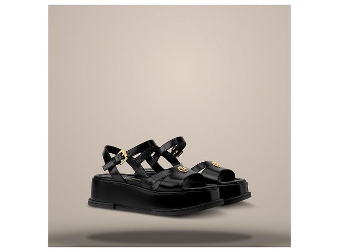 Louis Vuitton Sandalo platform Maya Black Nero - vista 2