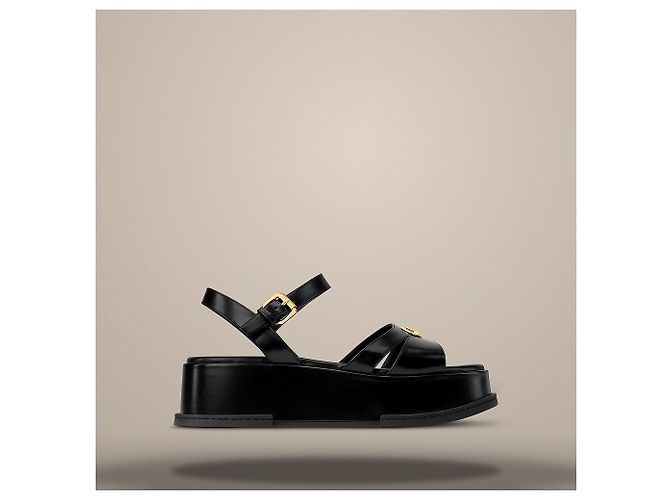 Louis Vuitton Sandalo platform Maya Black Nero - vista 5