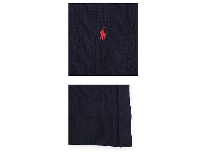 Ralph Lauren Strickcardigan mit Zopfmuster und besticktem Logo Blau - Ansicht 4