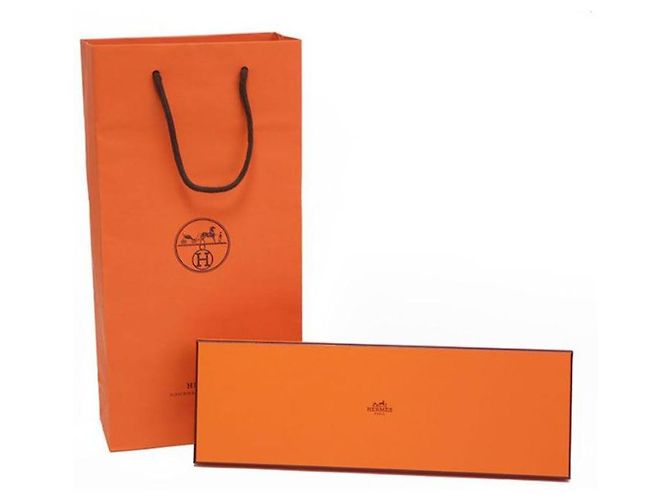 Cravatta in seta Hermès Jumbo Grigia Marrone - vista 10