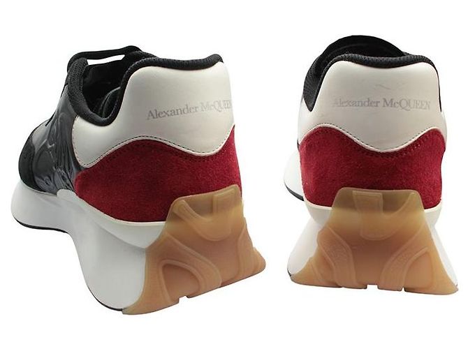 Alexander Mcqueen Sneakers da uomo nere e bordeaux Rosso - vista 5