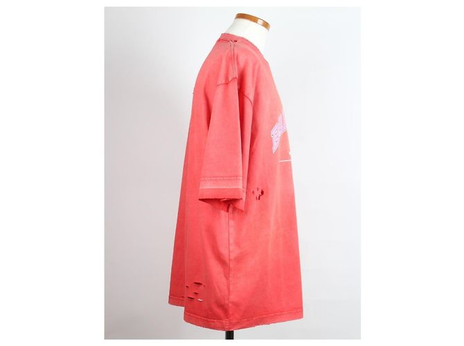 Balenciaga Grafik-Logo Vintage Jersey T-Shirt Rot - Ansicht 4