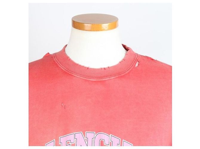 Balenciaga Grafik-Logo Vintage Jersey T-Shirt Rot - Ansicht 5