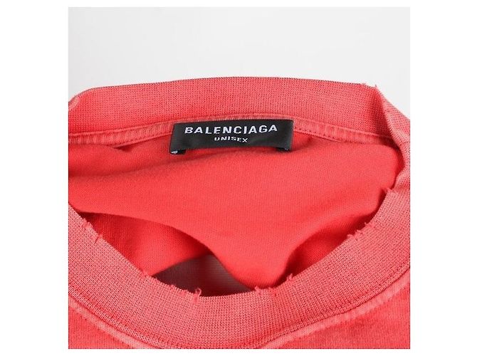 Balenciaga Grafik-Logo Vintage Jersey T-Shirt Rot - Ansicht 6