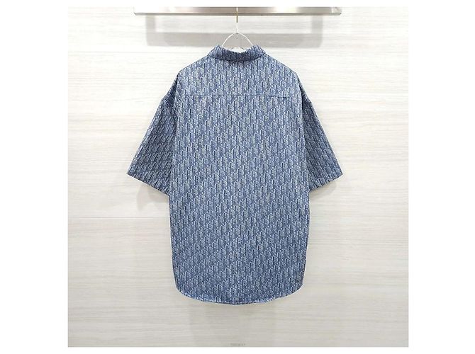 Dior Kurzarmhemd blau Baumwollmischung - Ansicht 2