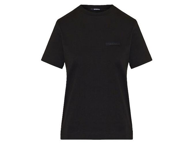 Jacquemus Kurzarm-T-Shirt aus Ripsband Schwarz - Ansicht 4