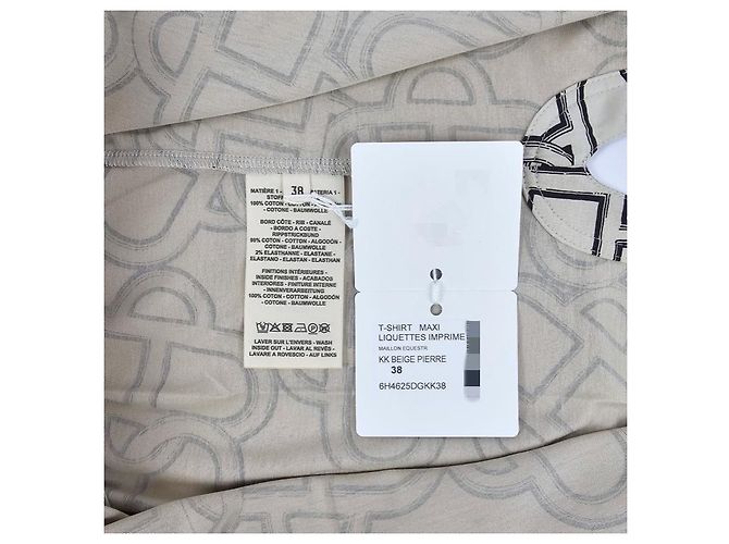 Hermès Maxi T-Shirt Mujer Manga Corta Beige Castaño - vista 11