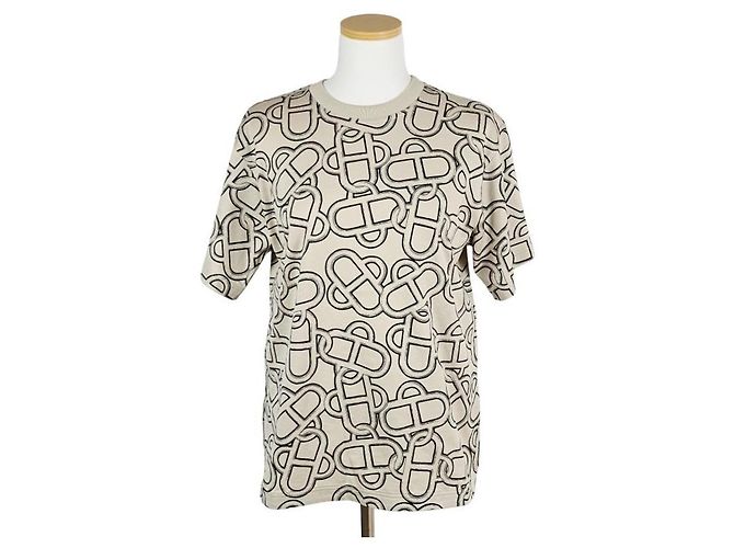 Hermès Maxi T-Shirt Mujer Manga Corta Beige Castaño - vista 5