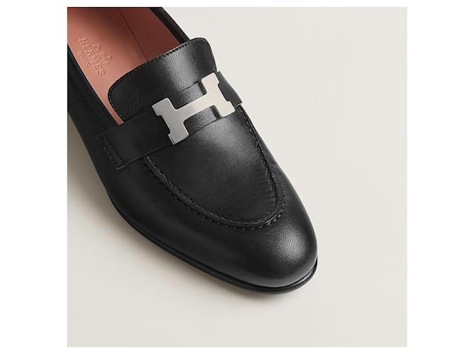 Hermès Paris Loafer Black Silver Nero - vista 10