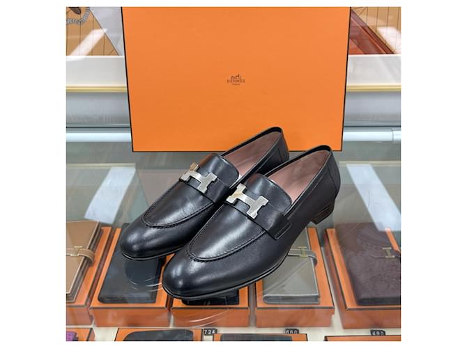 Hermès Paris Loafer Black Silver Nero - vista 2