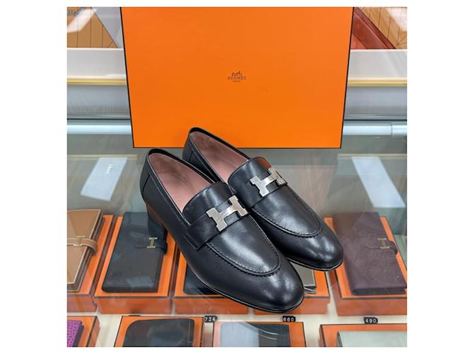 Hermès Paris Loafer Black Silver Nero - vista 3