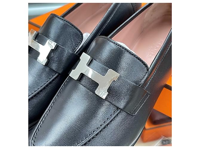 Hermès Paris Loafer Black Silver Nero - vista 7