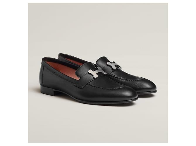 Hermès Paris Loafer Black Silver Nero - vista 9