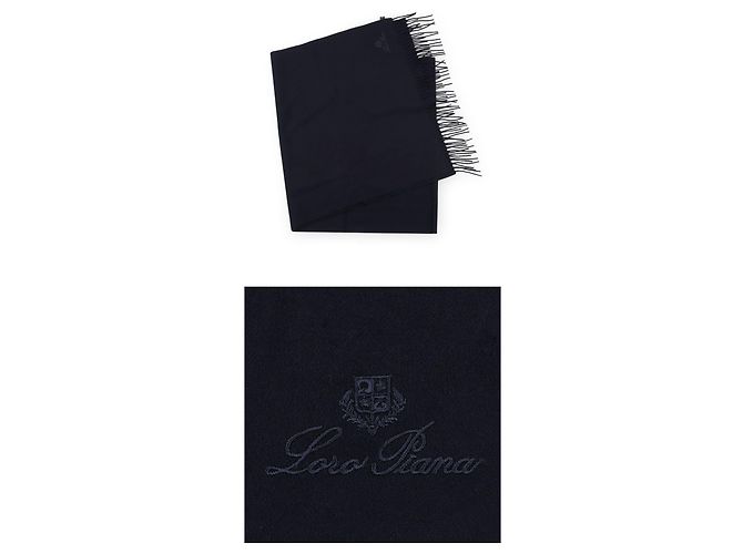 Loro Piana Sciarpa in cashmere da uomo (Navy) Blu - vista 4