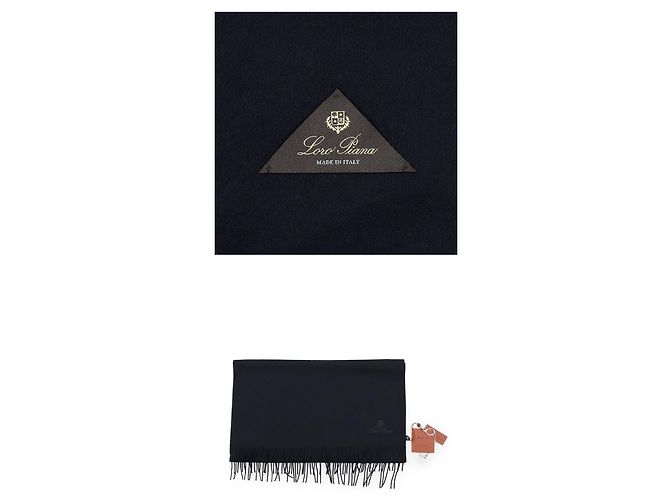Loro Piana Sciarpa in cashmere da uomo (Navy) Blu - vista 5