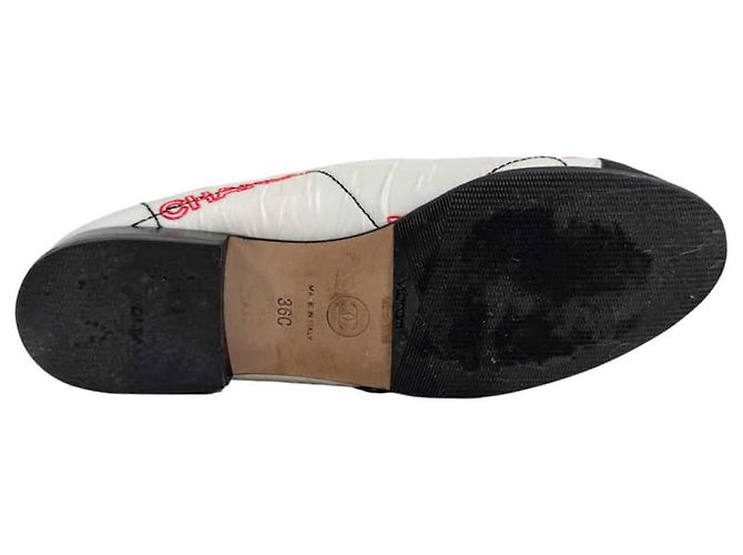 Chanel Ballerinas mit gesticktem Schleifen-Logo White Weiß - Ansicht 10