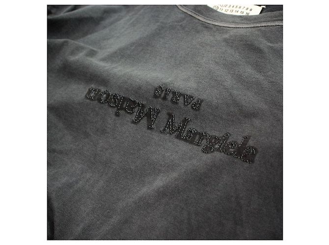 Maison Martin Margiela Charcoal T-Shirt für Herren mit besticktem Logo Braun - Ansicht 4