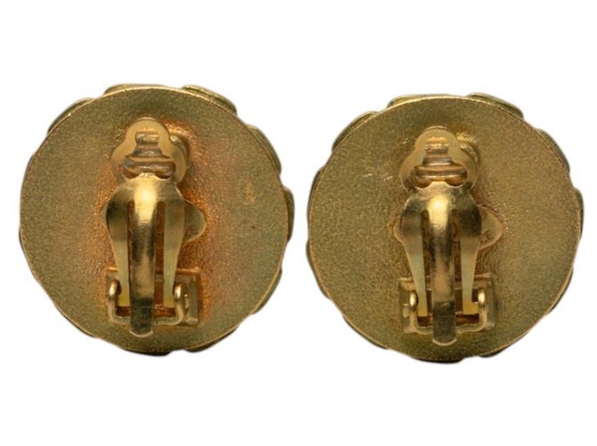 Chanel Vintage Coco Mark Clip-Ohrringe Schwarz Golden - Ansicht 2