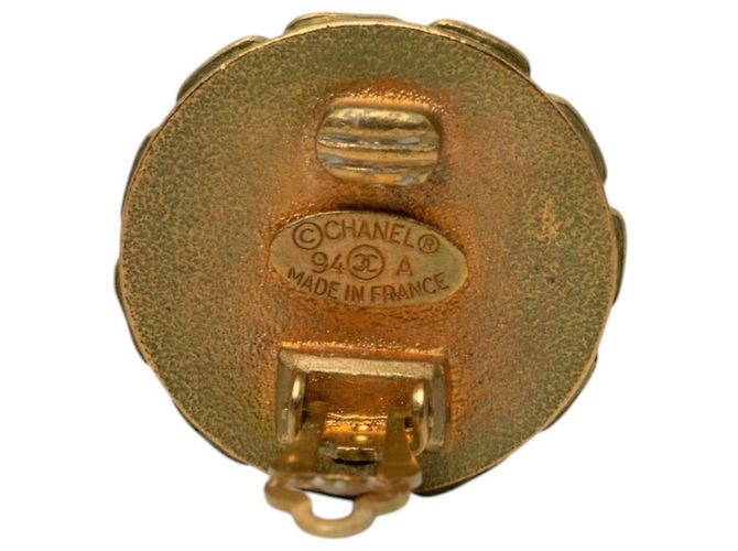 Chanel Vintage Coco Mark Clip-Ohrringe Schwarz Golden - Ansicht 3